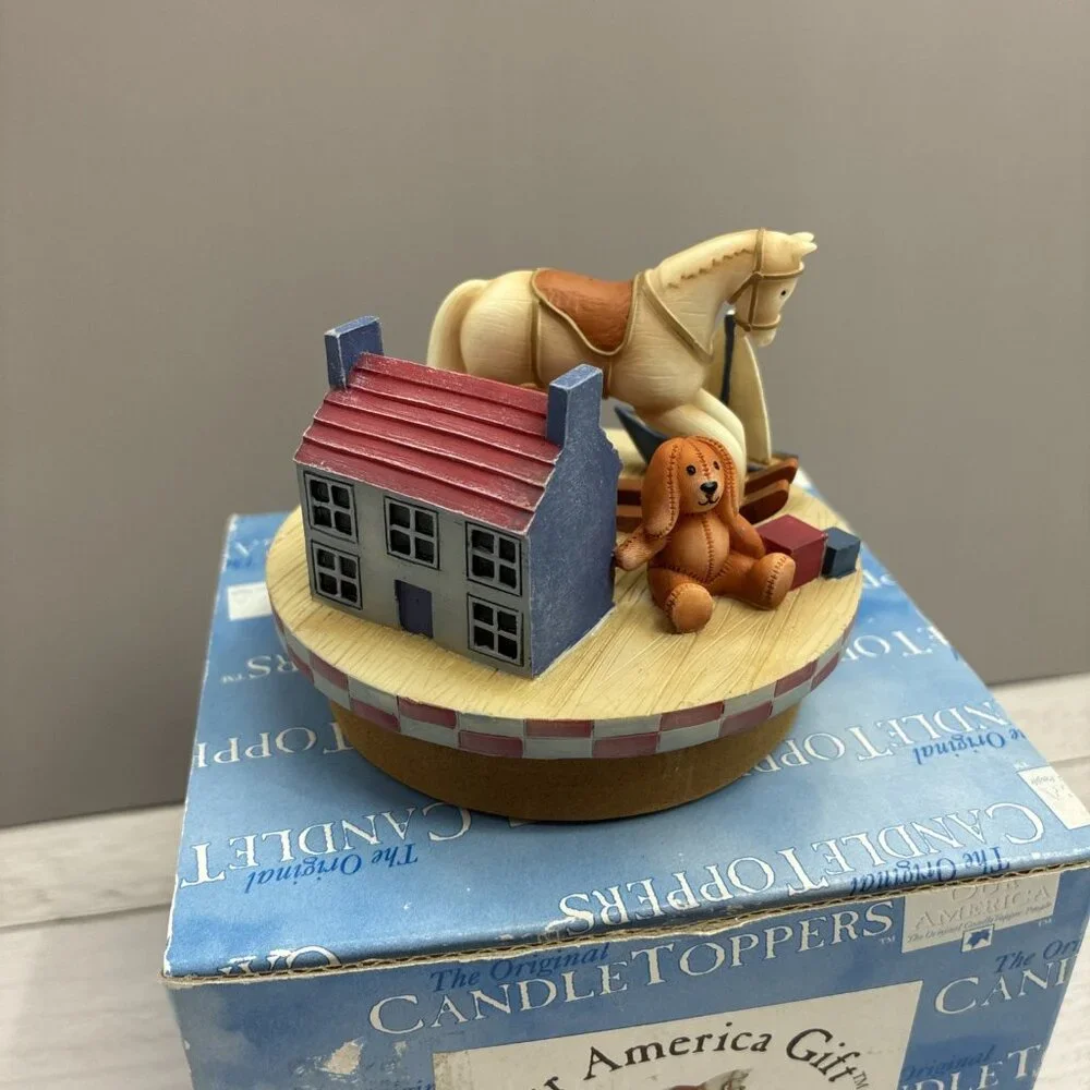 Our America Gift Antique Toys Candle Topper Vintage 2002 Americana Decor